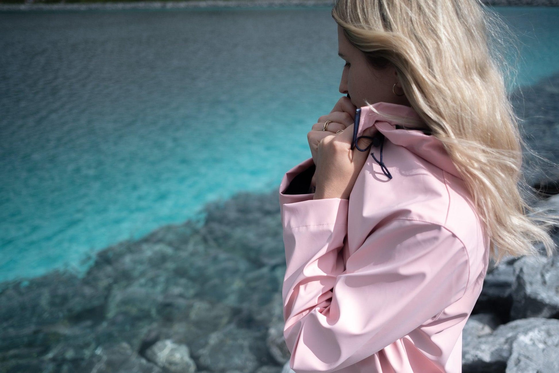 Waterproof Coat with Wool Rosa