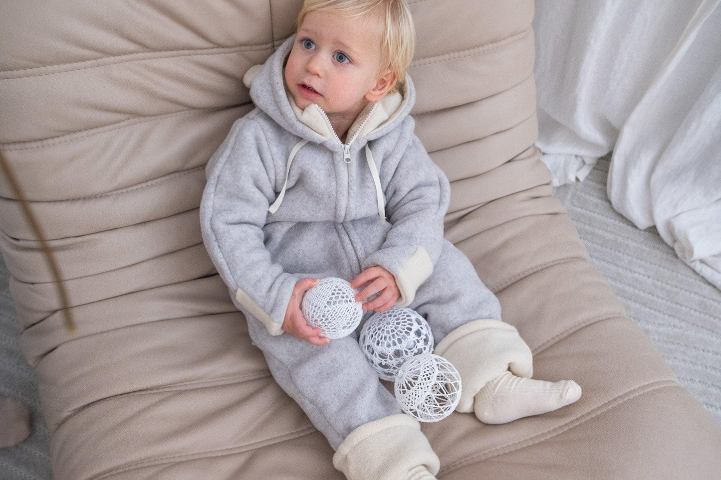 Baby/Kid Virgin Wool Overall Grey