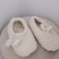 Adult Natural Wool Slippers White