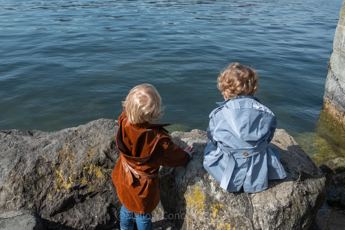 Kid's Trench Coat - Blue - Cotton