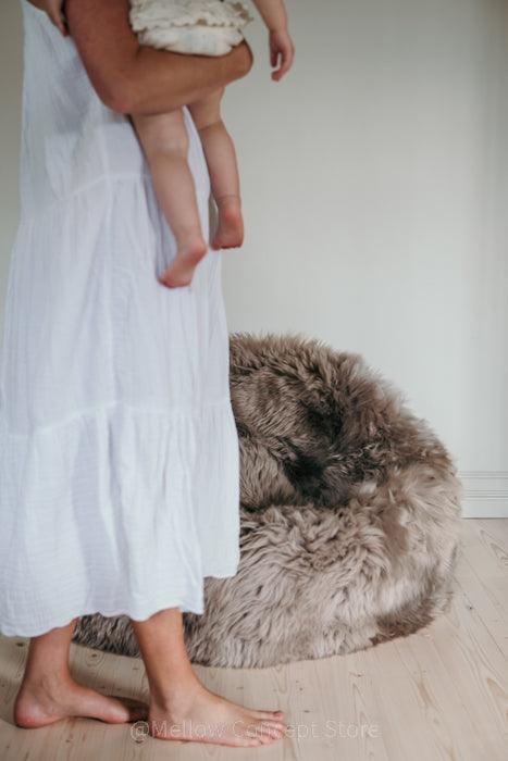 Natural Sheepskin Beanbag - Greige - MellowConceptStore