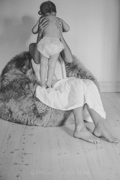 Natural Sheepskin Beanbag - Greige - MellowConceptStore