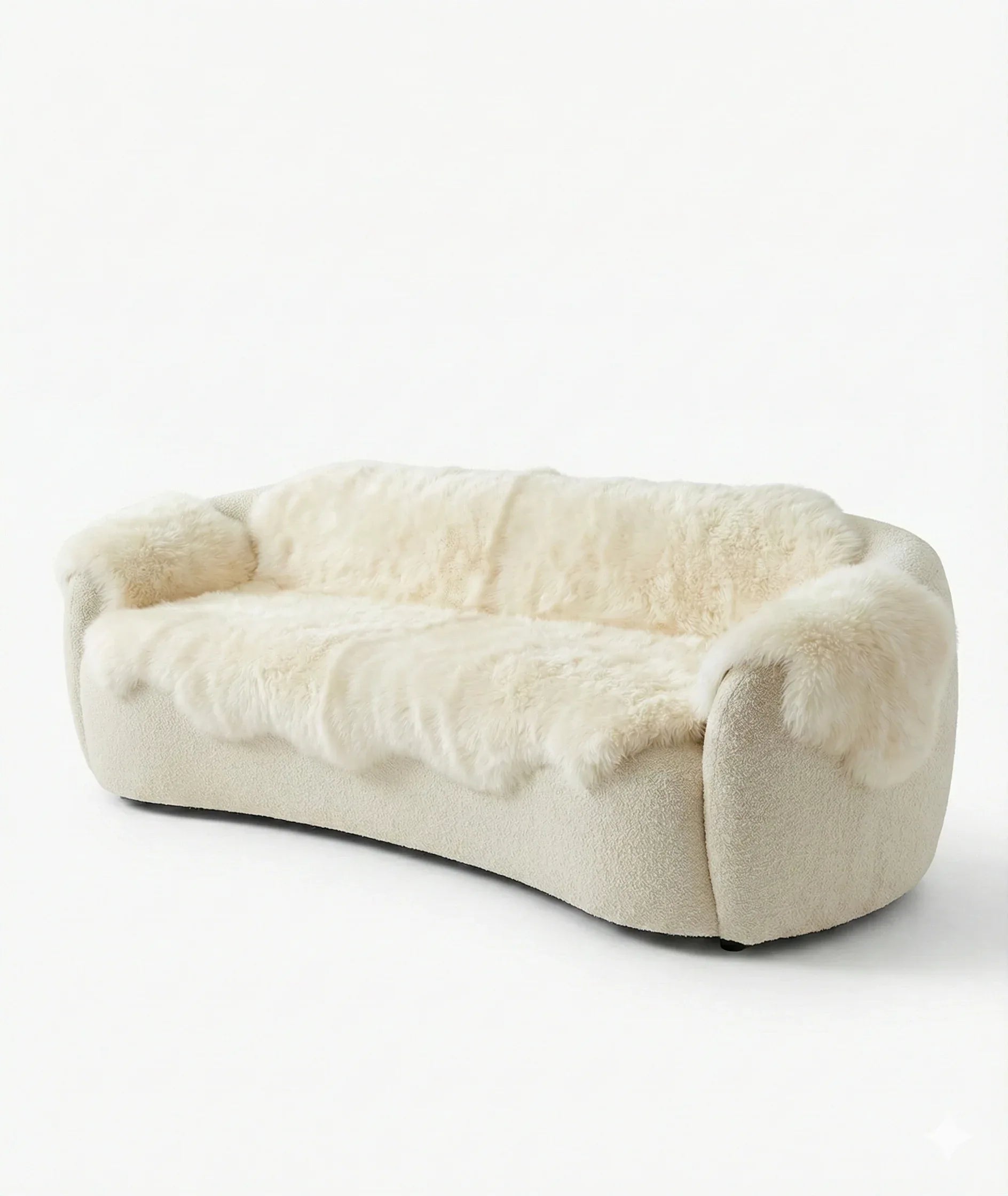 Genuine Ivory Sheepskin Couch Cover for Dogs — Natural Sofa Protector (Plastic-Free) - MellowConceptStore