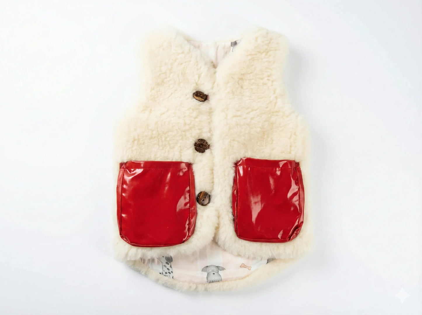 Baby/Kid Virgin Wool Vest - White/Red - MellowConceptStore
