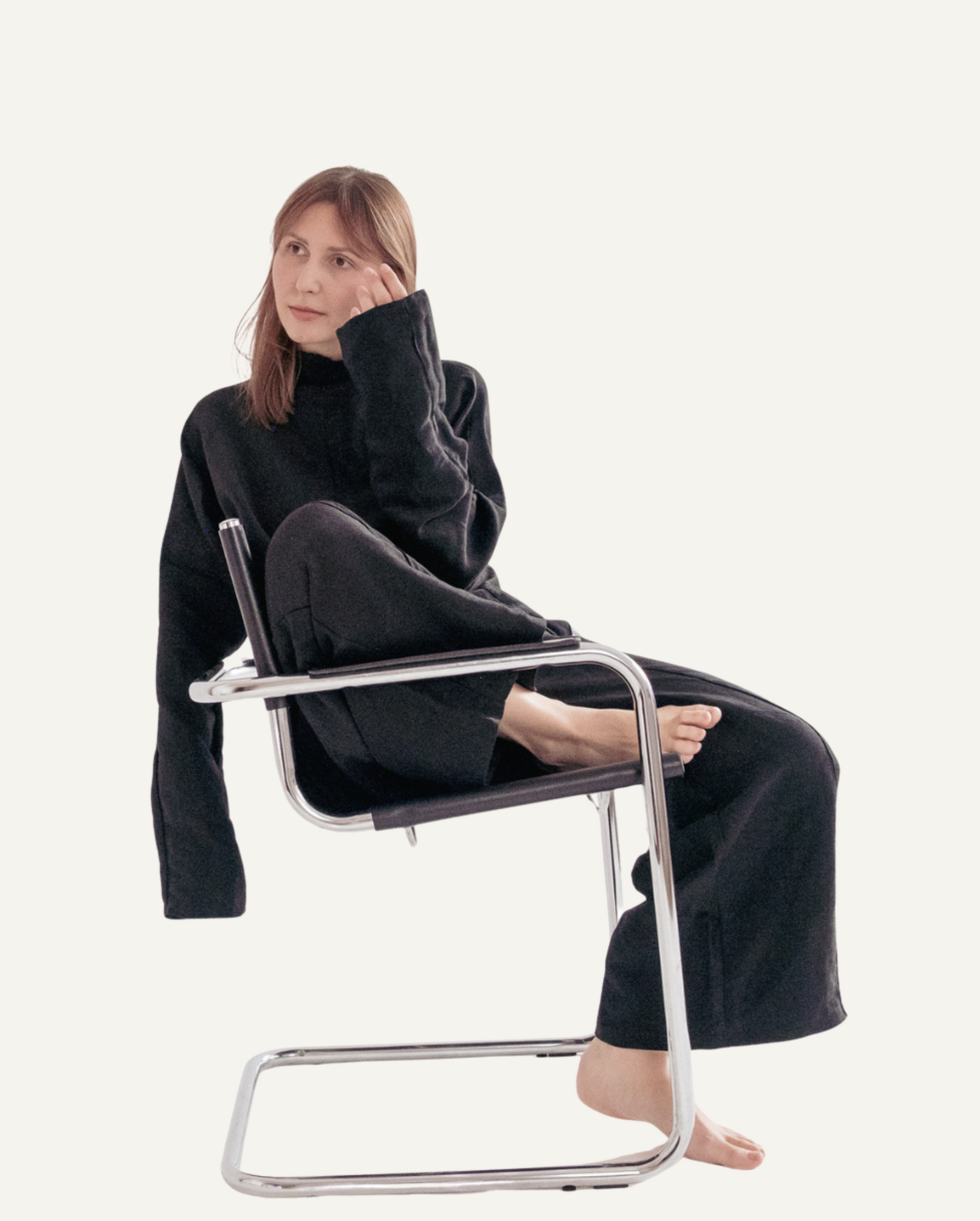 Silk/Linen Clothing Set - Black