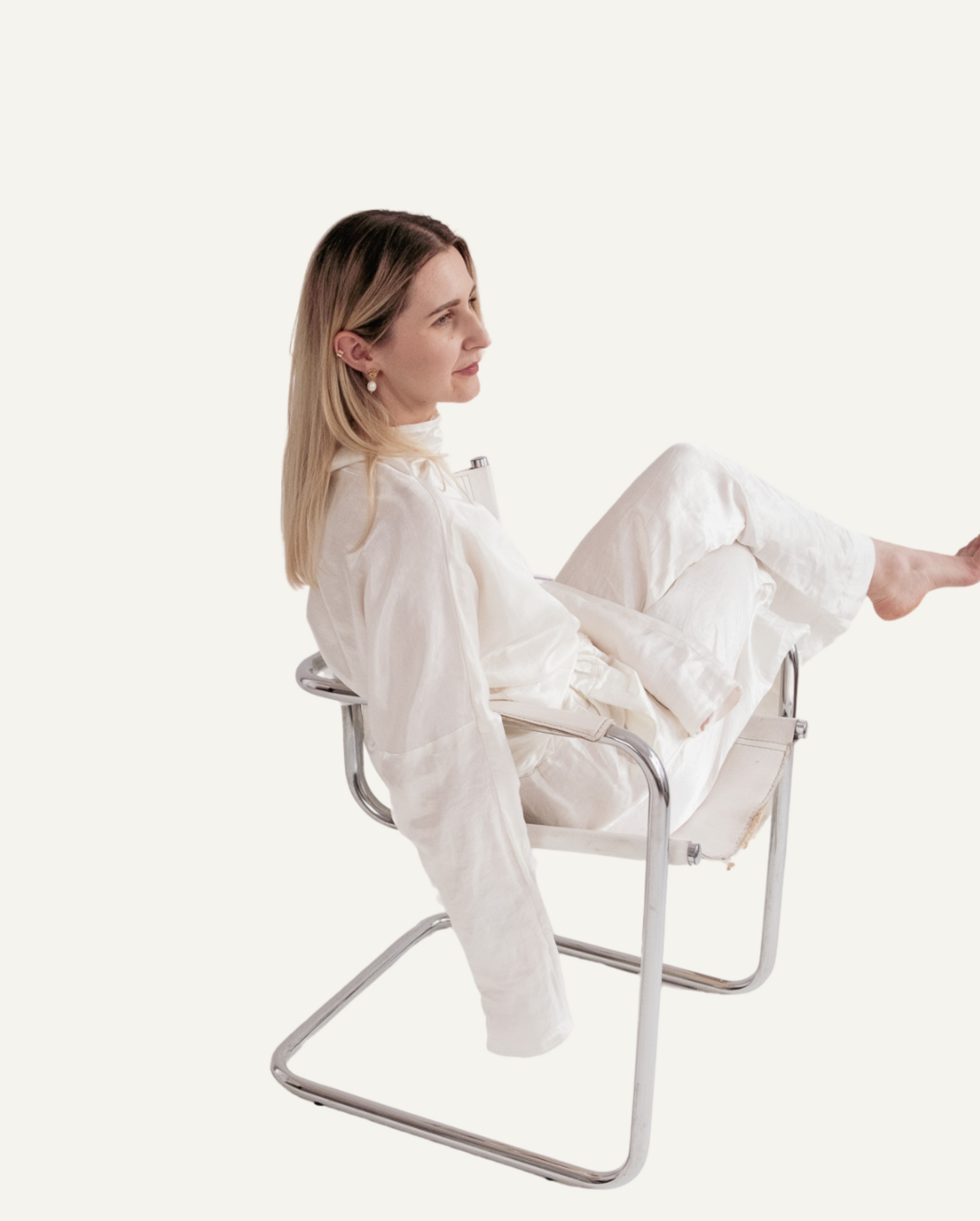 Silk/Linen Clothing Set - White