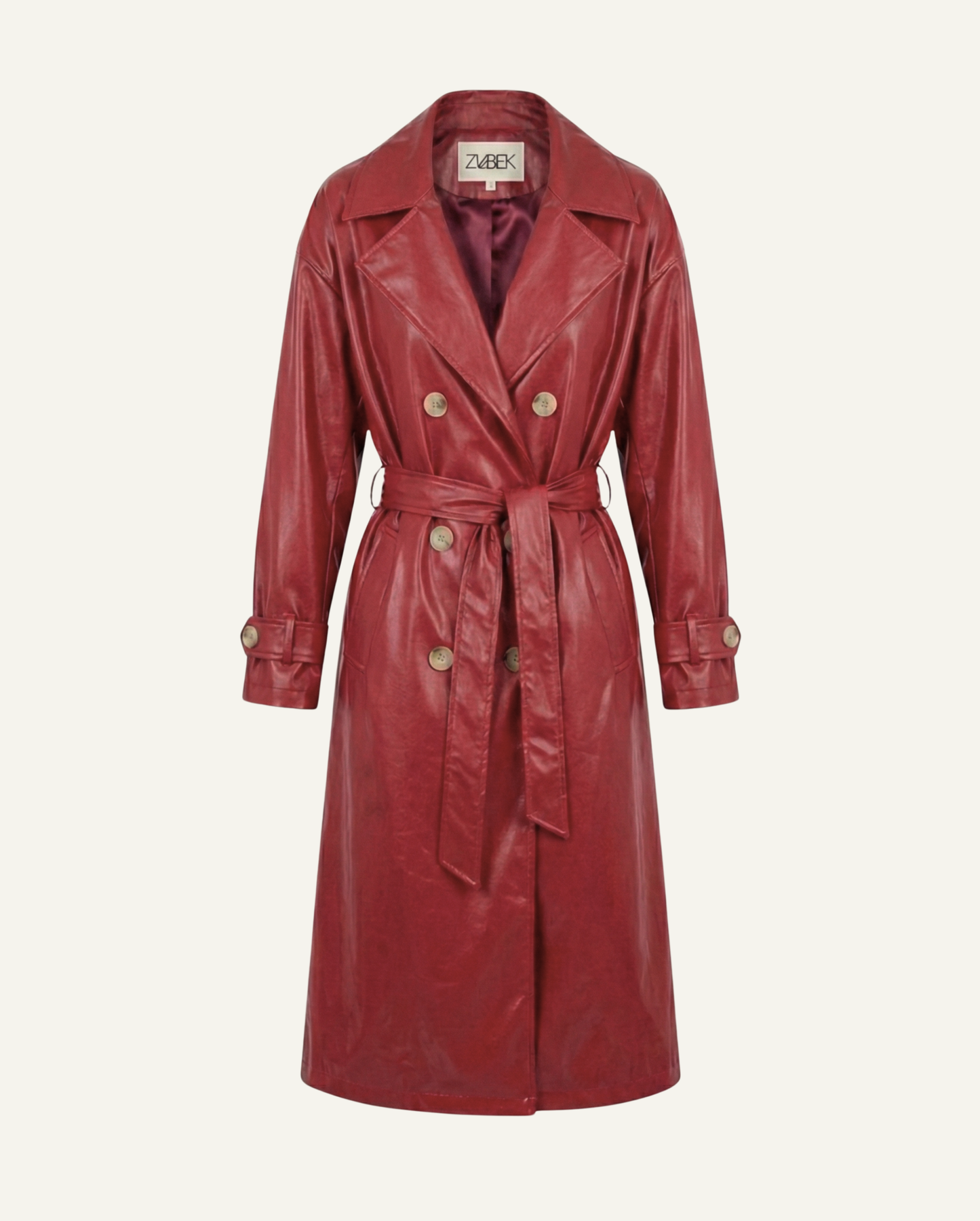 Trench Coat - Burgundy Red