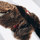 Sheepskin Fur / Coat with Burgundy Silk Lining - Brown
