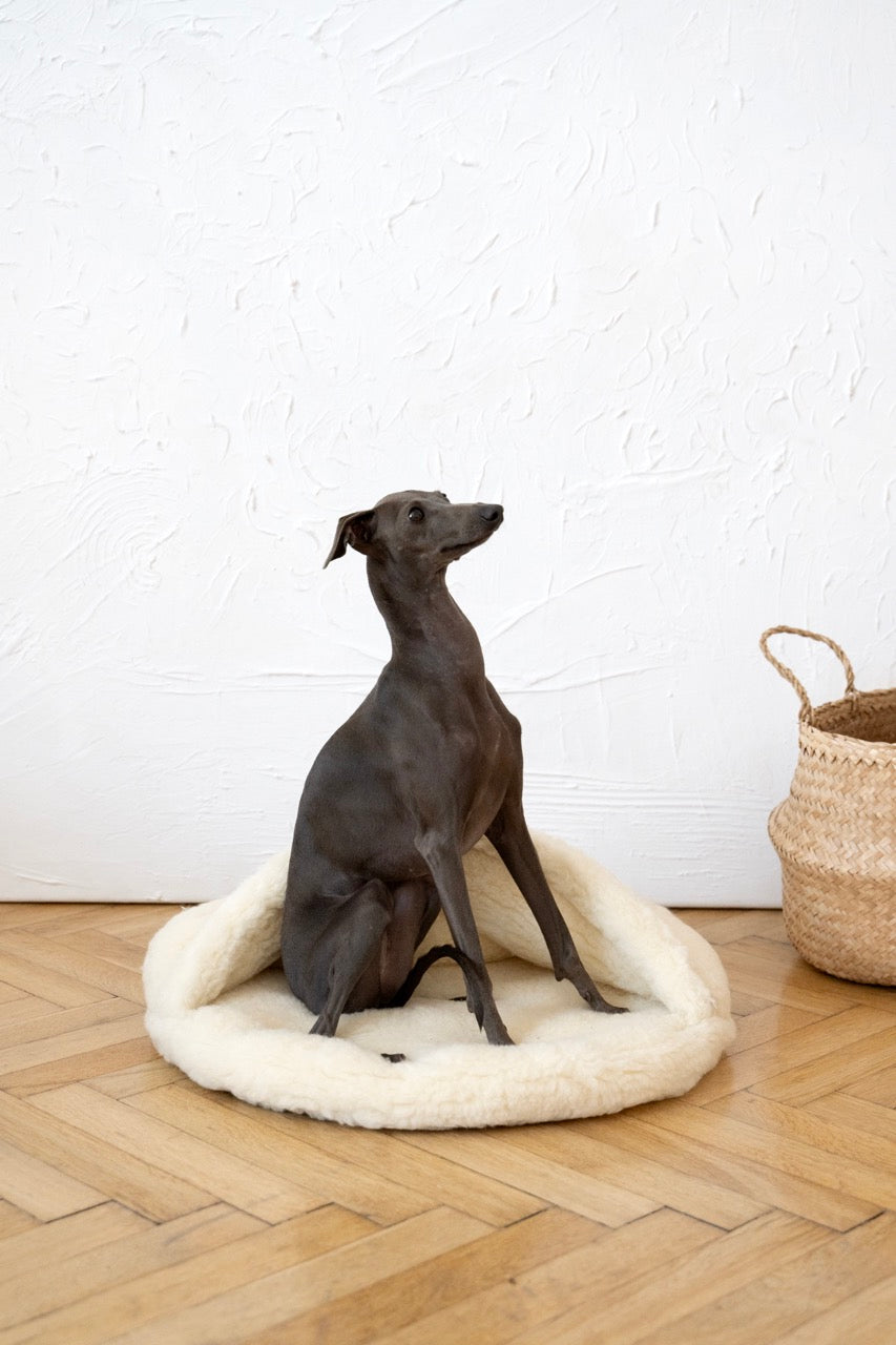 Natural White Wool Pet Cave  