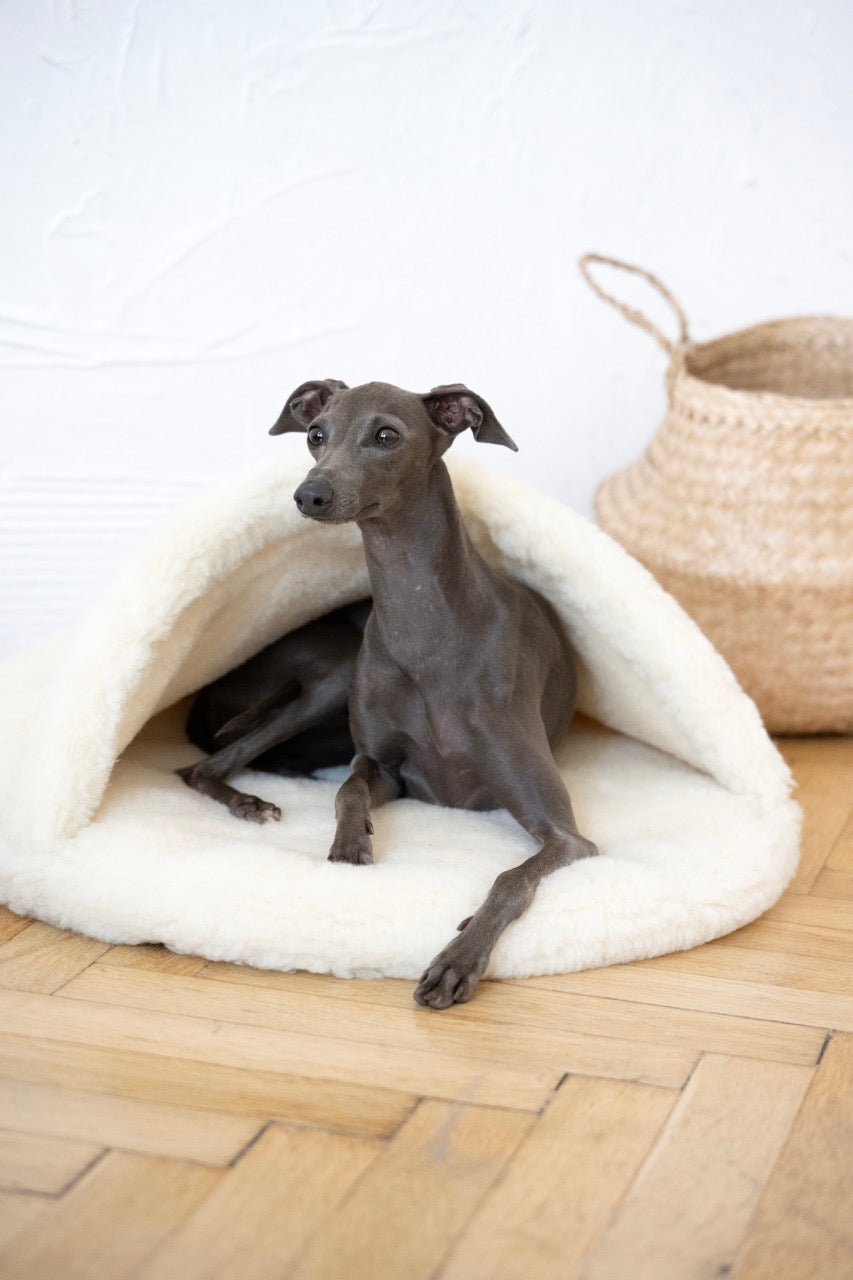 Natural White Wool Pet Cave  
