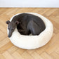 Round Natural White Wool Pet Bed  