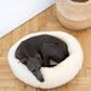 Round Natural White Wool Pet Bed  