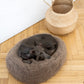 Oval Natural Wool Pet Bed  Beige