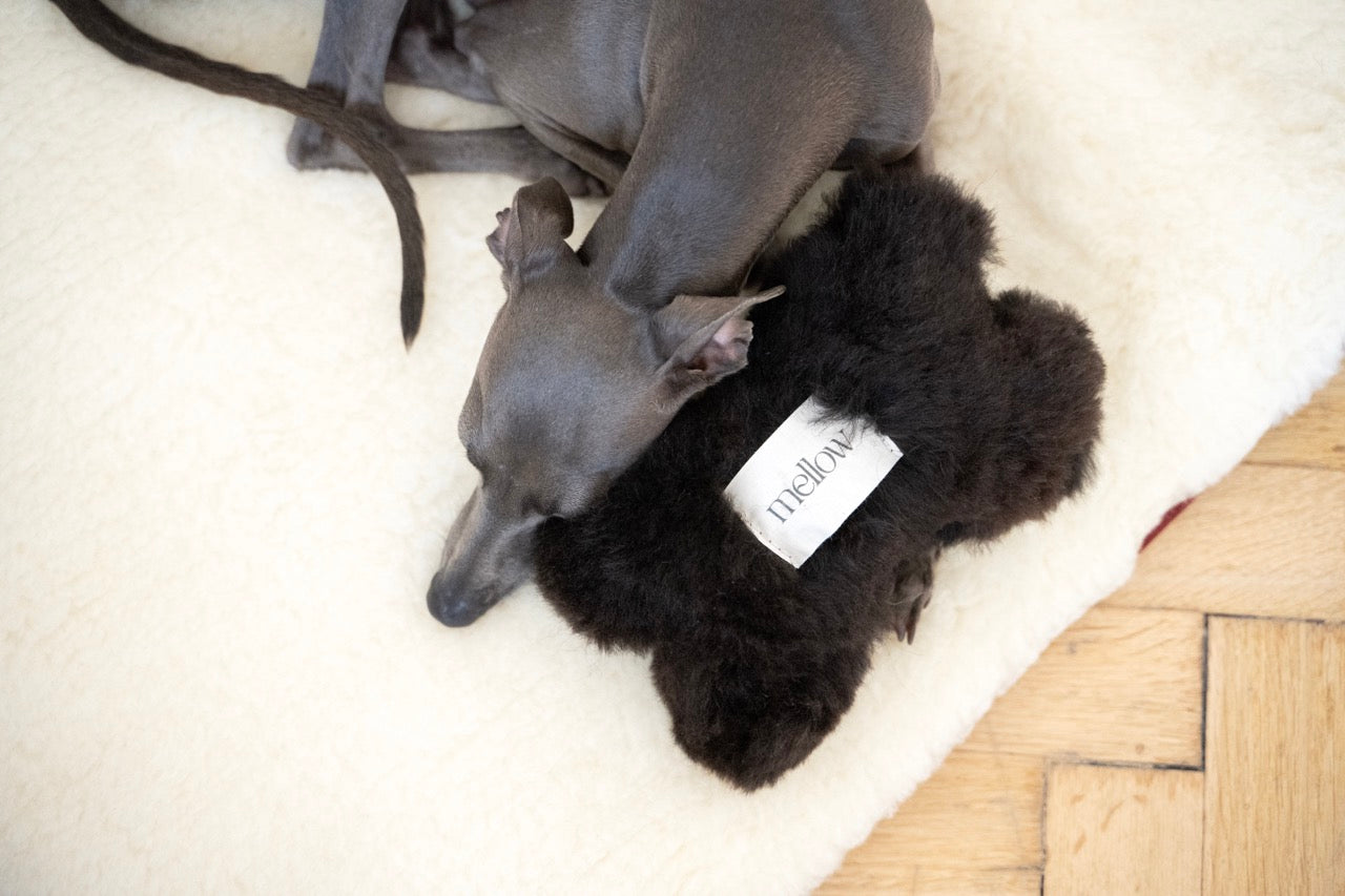 Square or Rectangular Natural White Woolen Pet Mat 