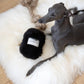Natural Sheepskin Dog Tug Toy - Black - MellowConceptStore