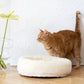 Round Natural White Wool Pet Bed  