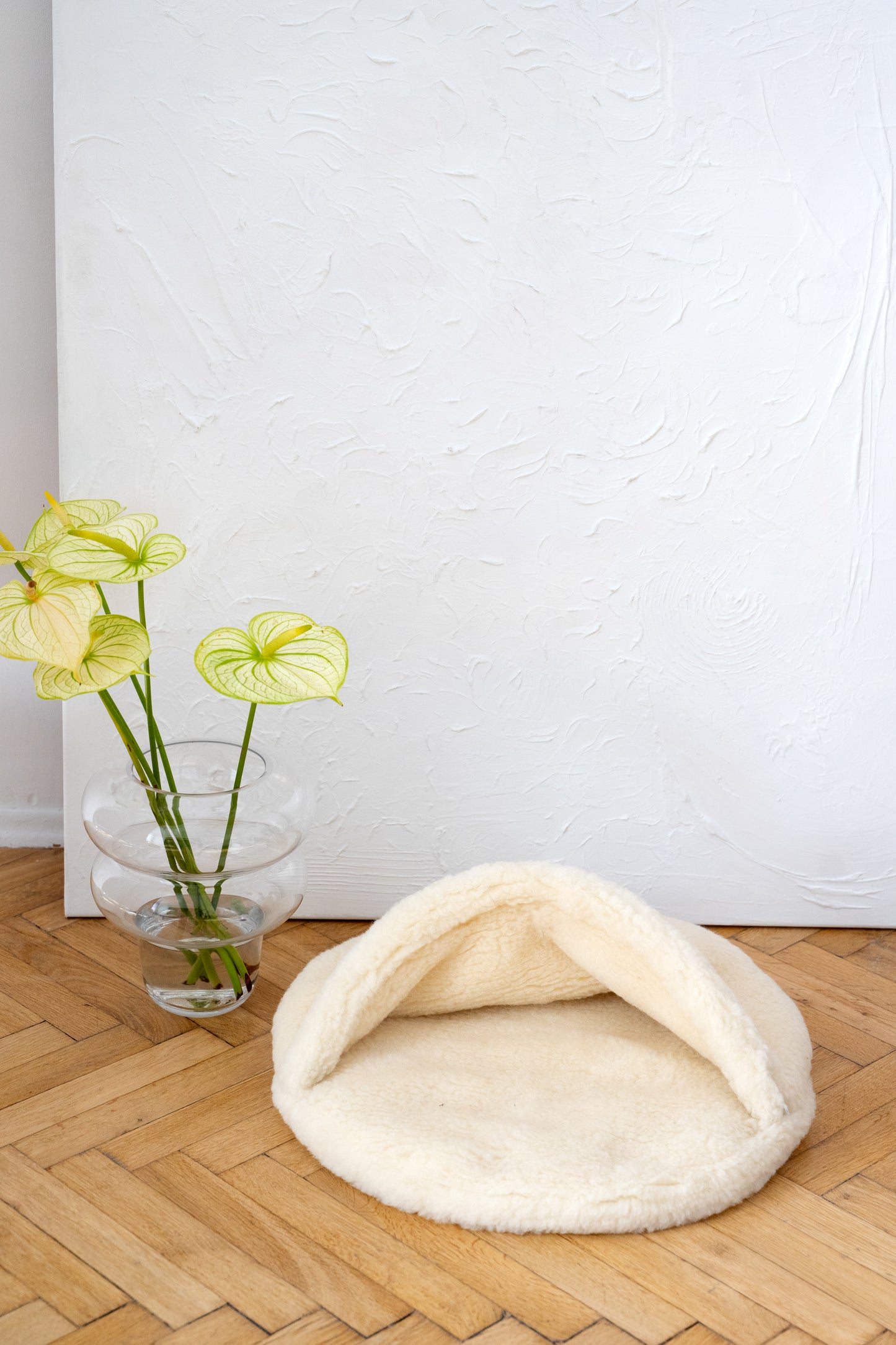 Natural White Wool Pet Cave  