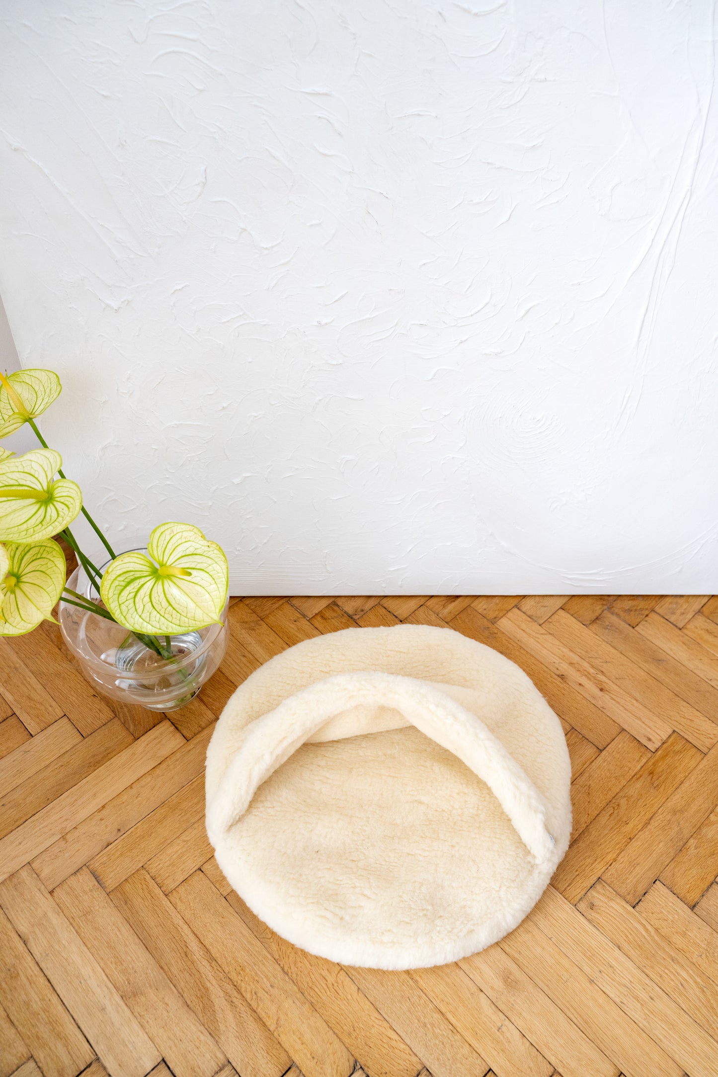 Natural White Wool Pet Cave  
