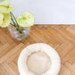 Round Natural White Wool Pet Bed  