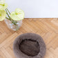 Round Natural Wool Pet Bed Beige