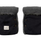 Waterproof Natural Wool Stroller Hand Muffs - Black&Charcoal - MellowConceptStore