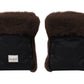 Waterproof Natural Sheepskin Stroller Hand Muffs - Black&Brown - MellowConceptStore
