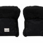 Waterproof Natural Sheepskin Stroller Hand Muffs - Black - MellowConceptStore