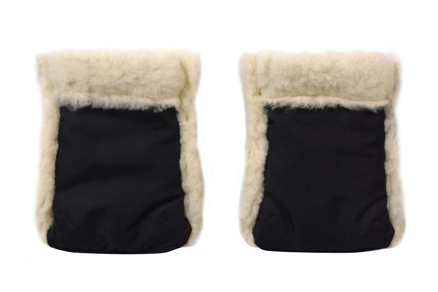 Waterproof Natural Wool Stroller Hand Muffs - Black&White - MellowConceptStore