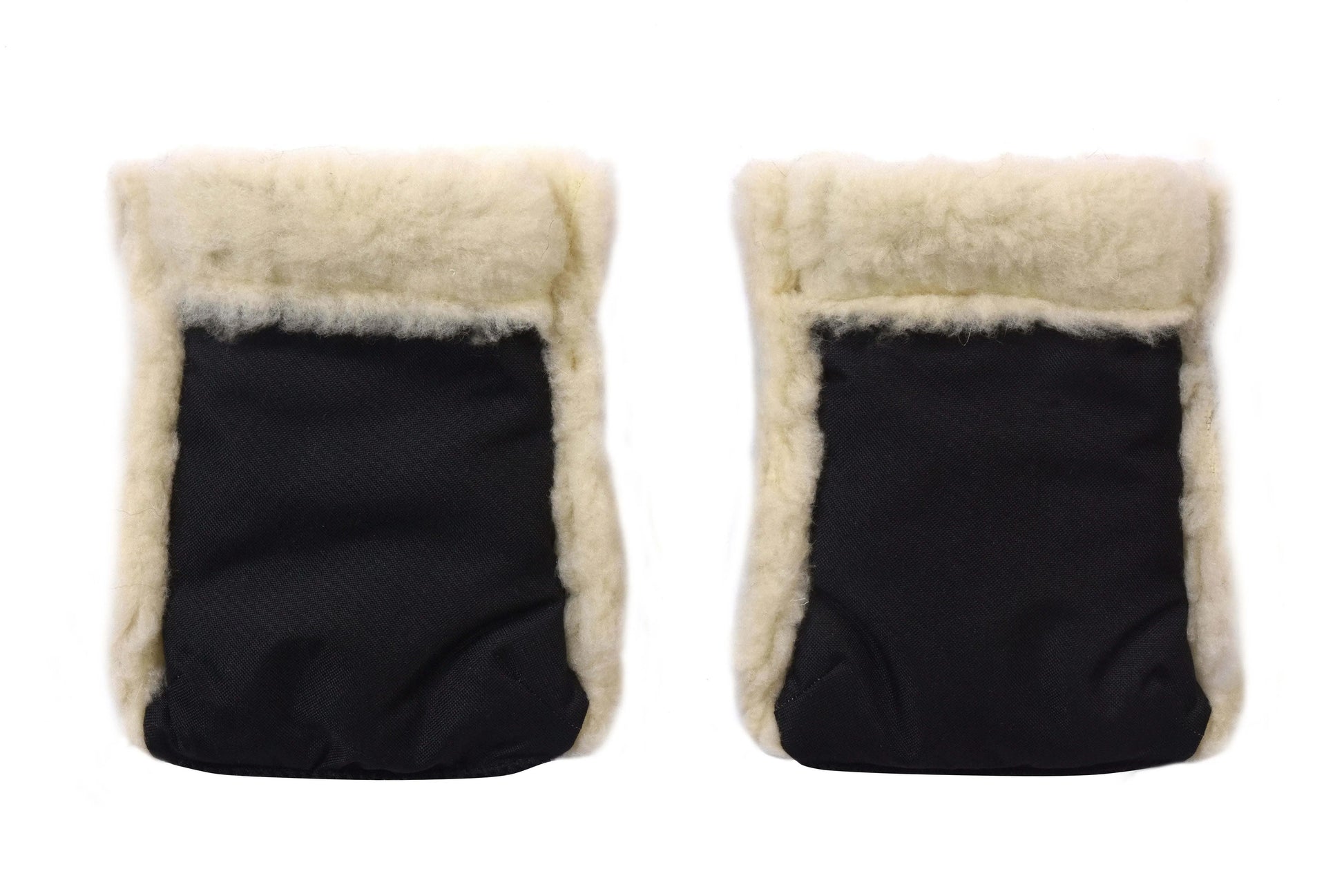 Waterproof Natural Wool Stroller Hand Muffs - Black&White - MellowConceptStore