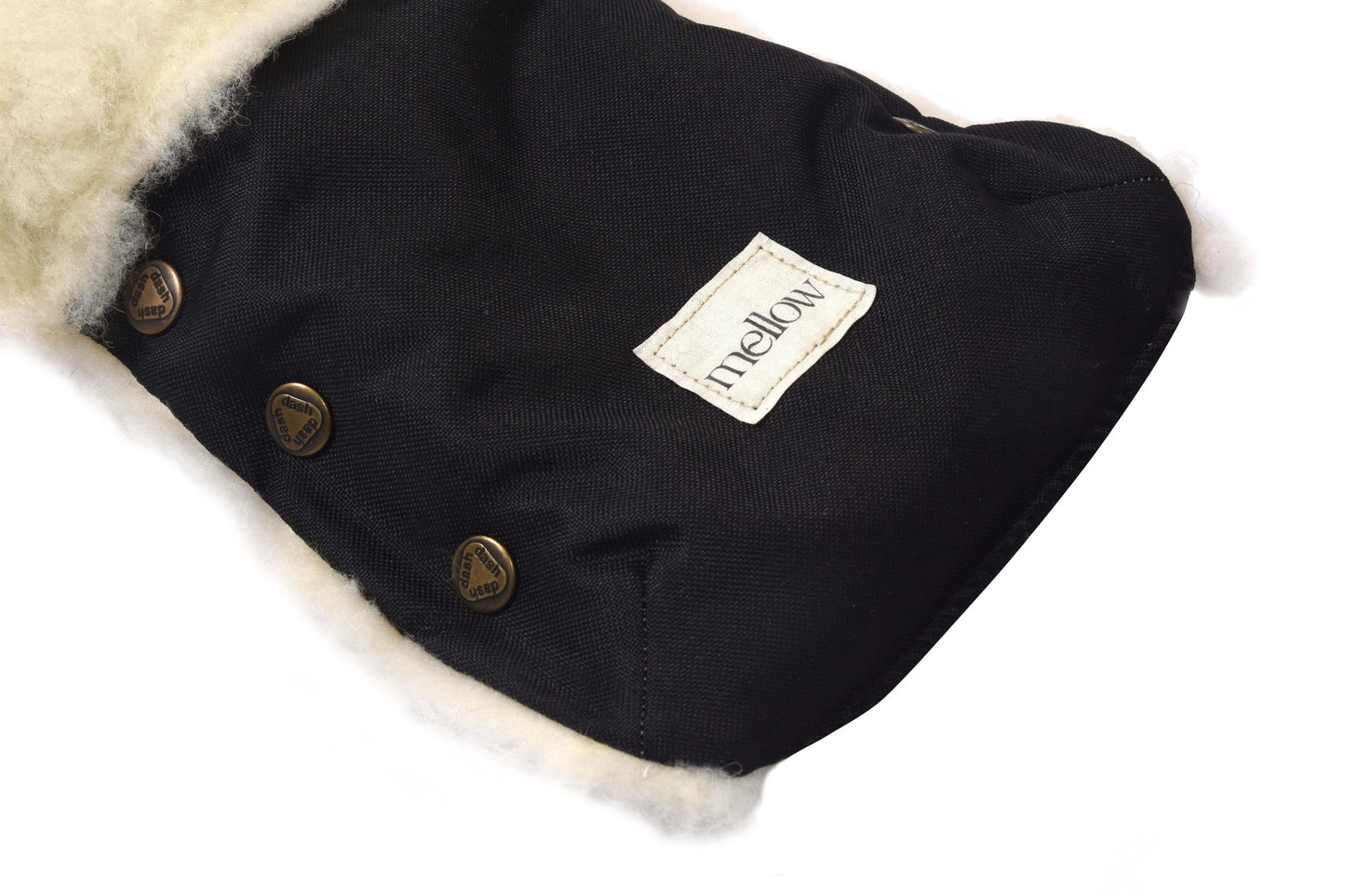 Waterproof Natural Wool Stroller Hand Muffs - Black&White - MellowConceptStore