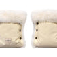 Waterproof Natural Sheepskin Stroller Hand Muffs - White - MellowConceptStore