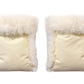 Waterproof Natural Sheepskin Stroller Hand Muffs - White - MellowConceptStore