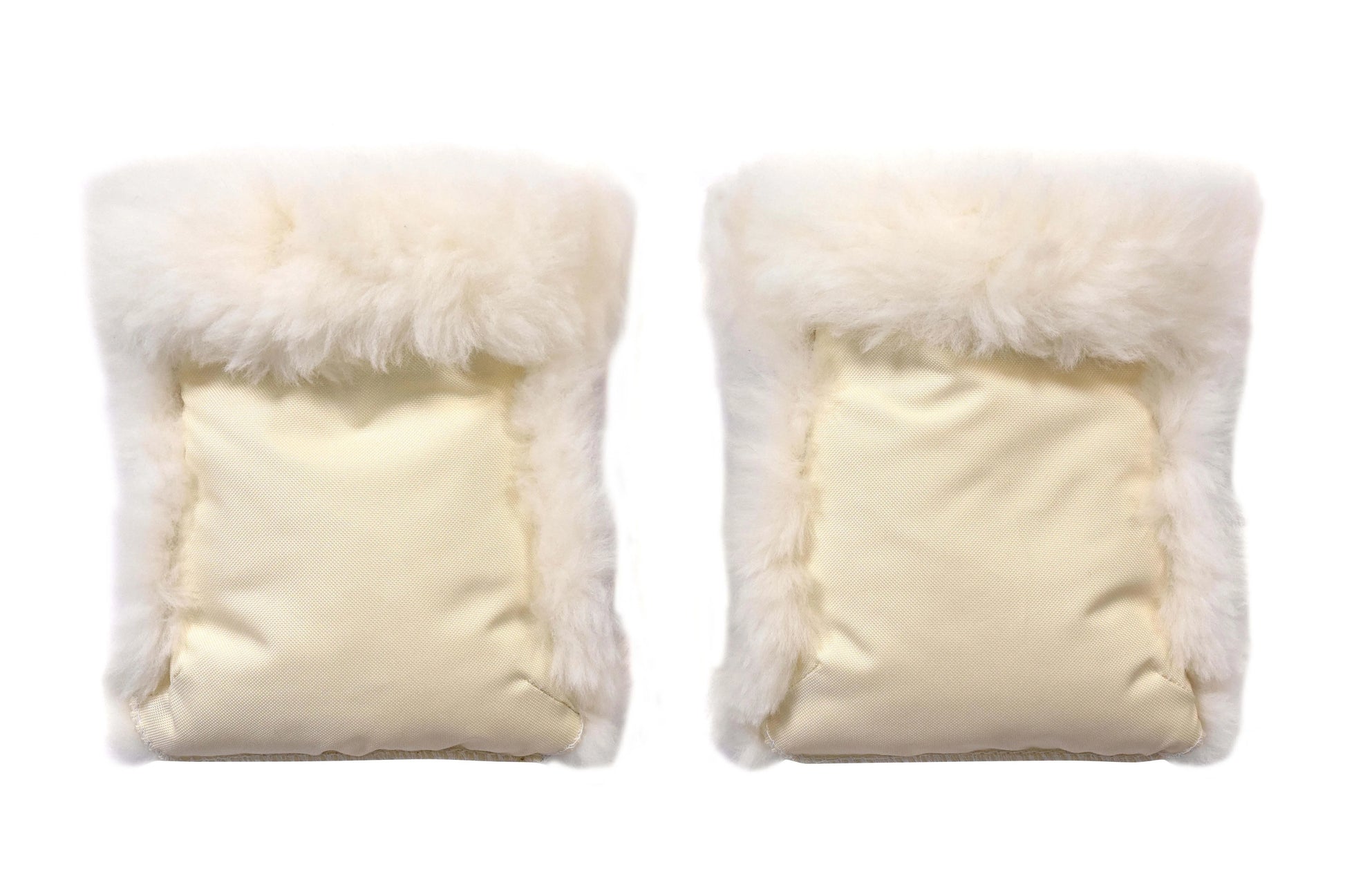 Waterproof Natural Sheepskin Stroller Hand Muffs - White - MellowConceptStore