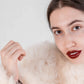 Sheepskin Fur / Coat with Burgundy Silk Lining - White