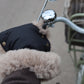 Waterproof Natural Sheepskin Stroller Hand Muffs Black&Beige