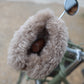 Waterproof Natural Sheepskin Stroller Hand Muffs Black&Beige