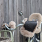 Waterproof Natural Sheepskin Stroller Hand Muffs Black&Beige