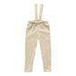 Woolen Pants with Suspenders - Cream - MellowConceptStore