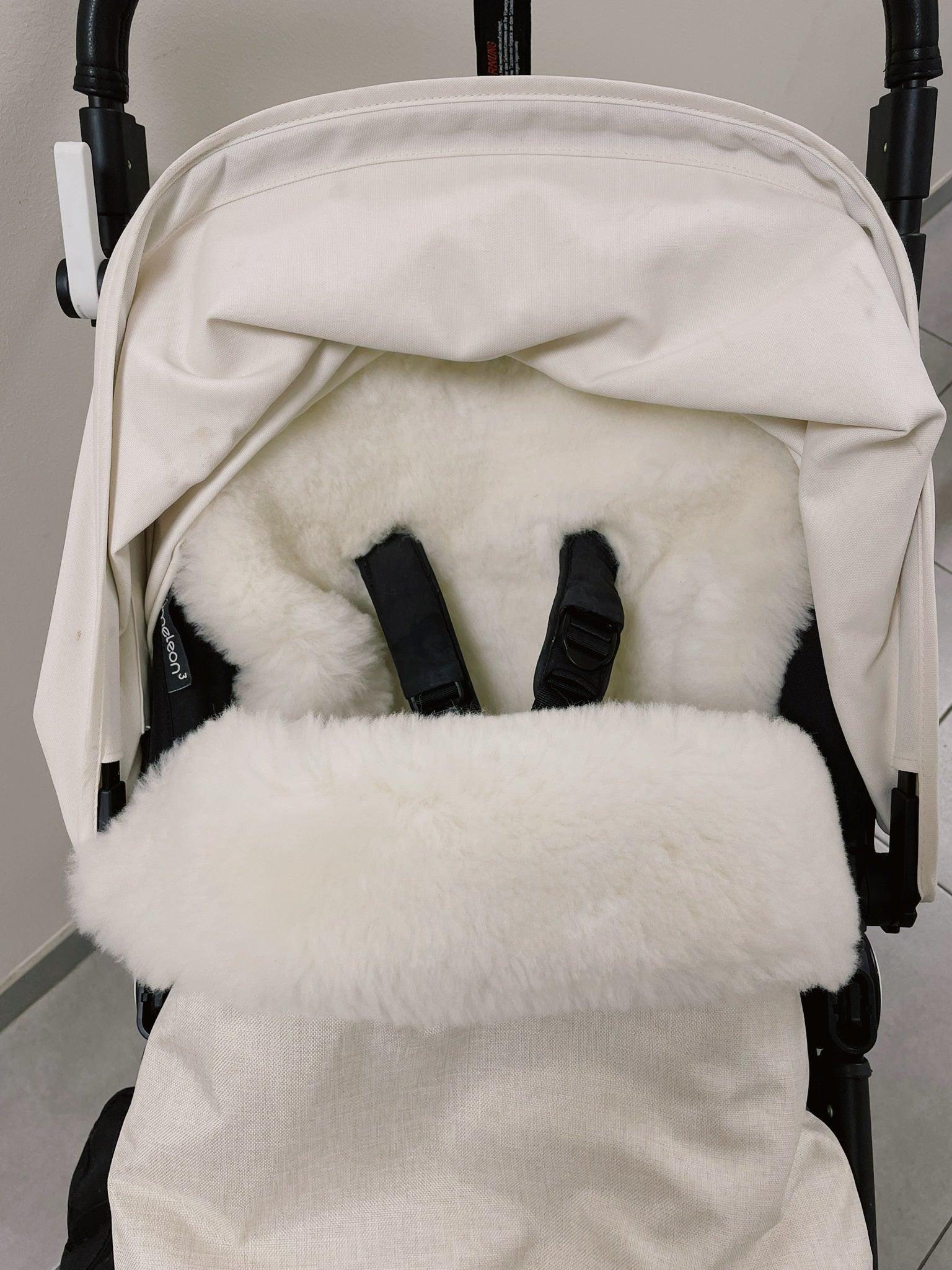 White Natural Sheepskin Stroller Sleeping Bag - MellowConceptStore