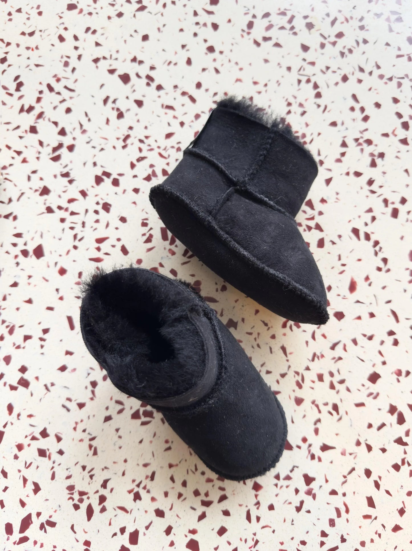 Black Baby Natural Sheepskin Boots - MellowConceptStore