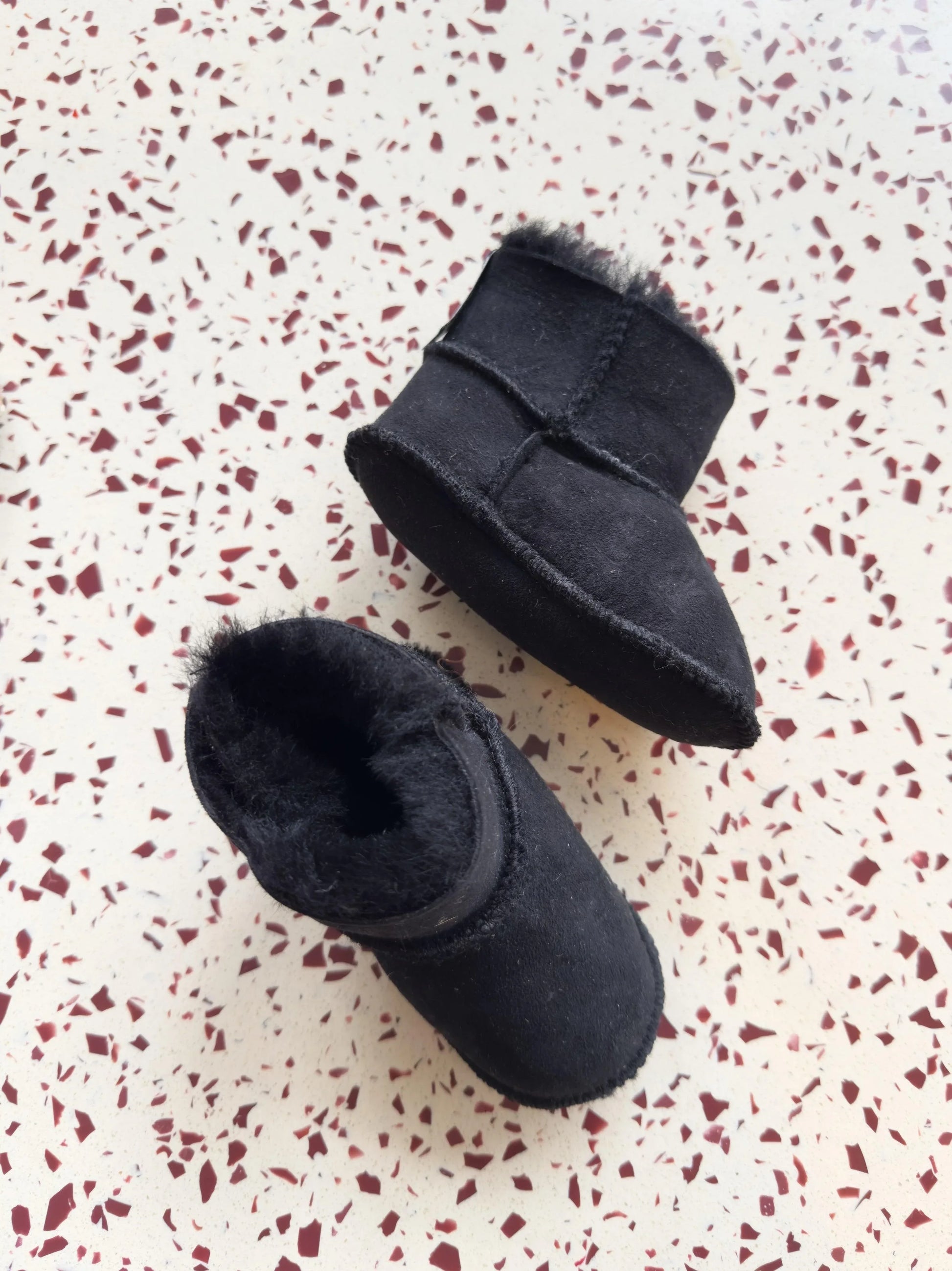 Black Baby Natural Sheepskin Boots - MellowConceptStore