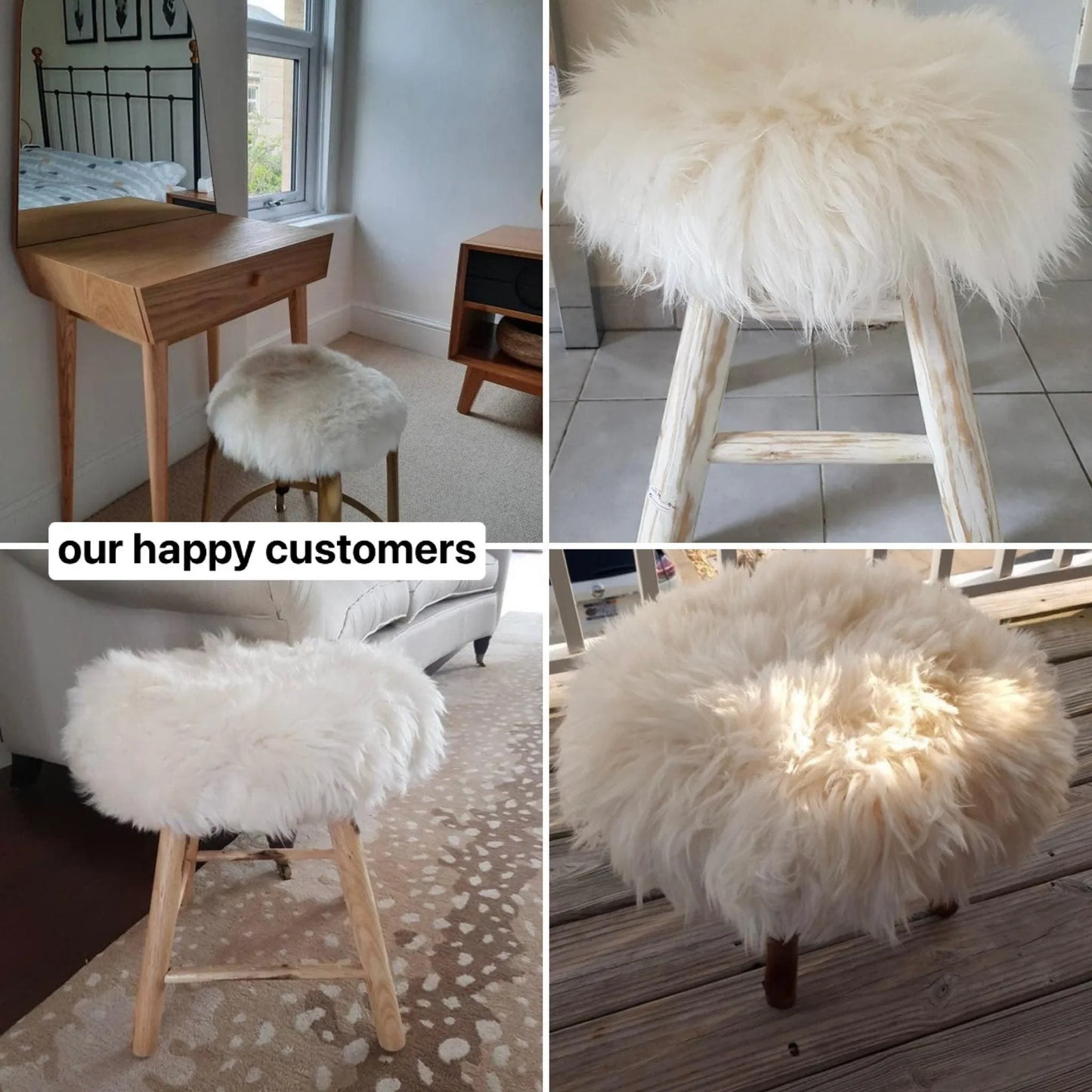 Natural Sheepskin Stool Cover - MellowConceptStore