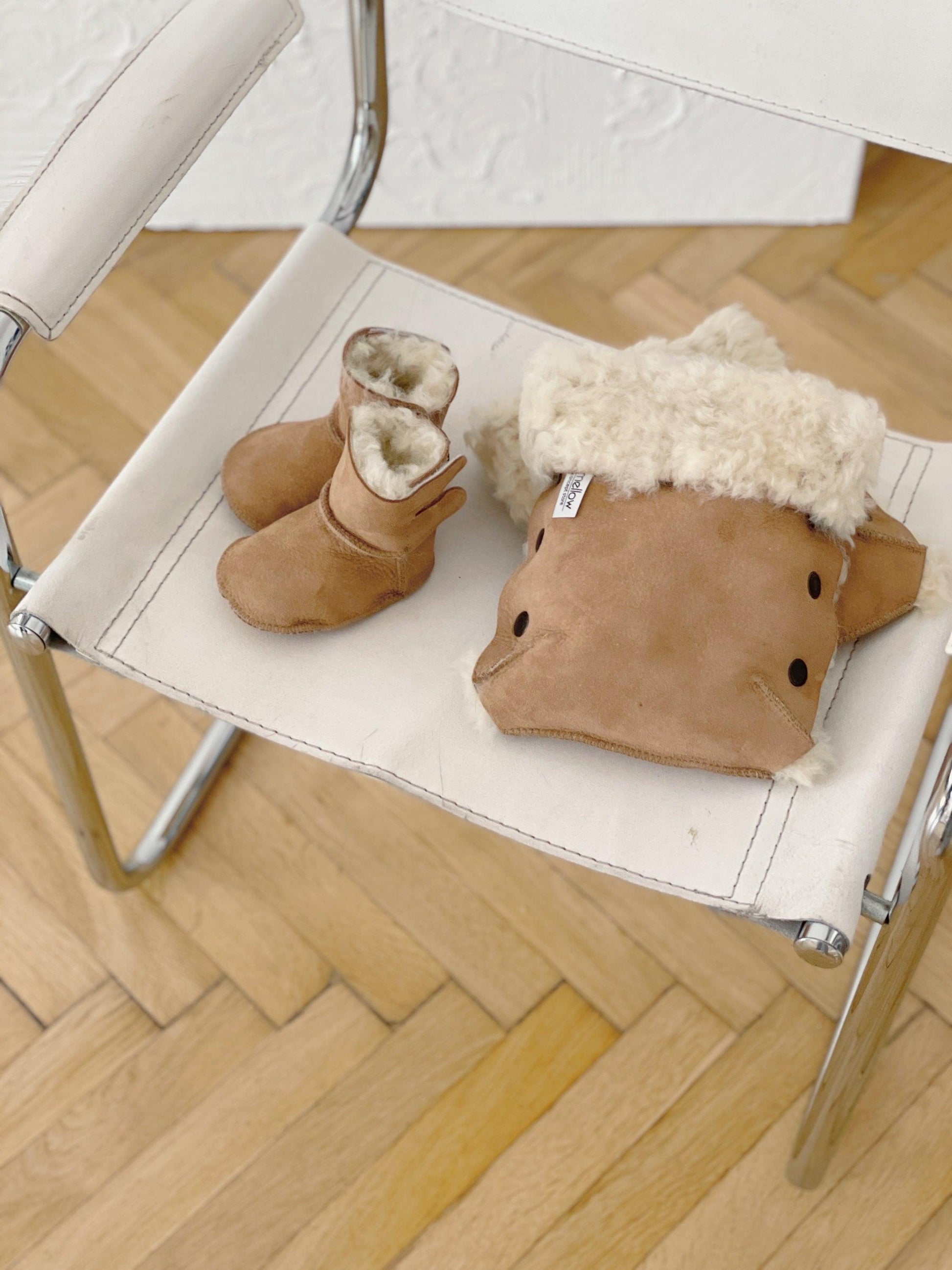 Beige Baby Natural Sheepskin Boots