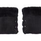Black Natural Lambskin Stroller Hand Muffs