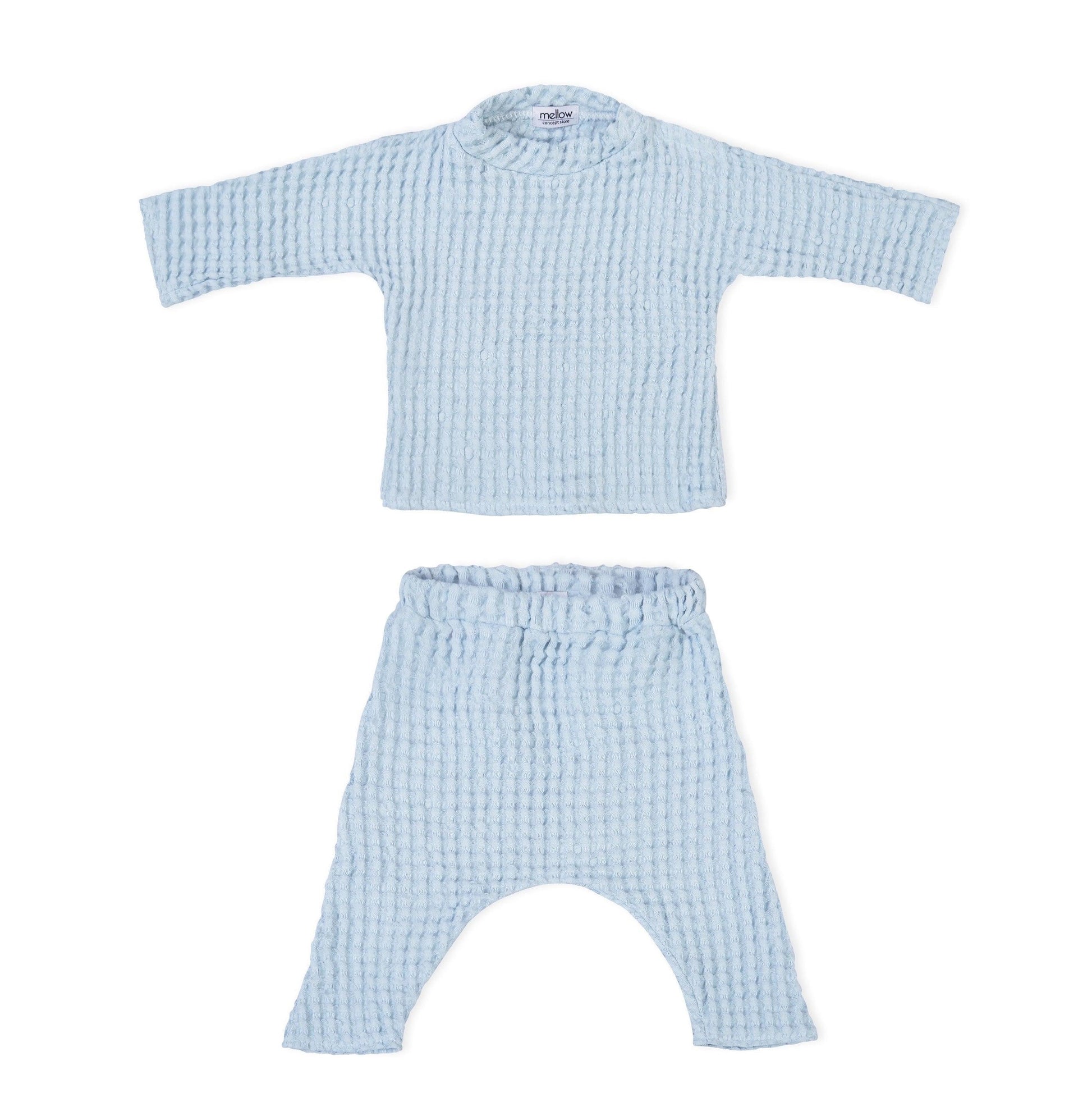 Linen Baby/Kid Clothing Set - Blue - MellowConceptStore