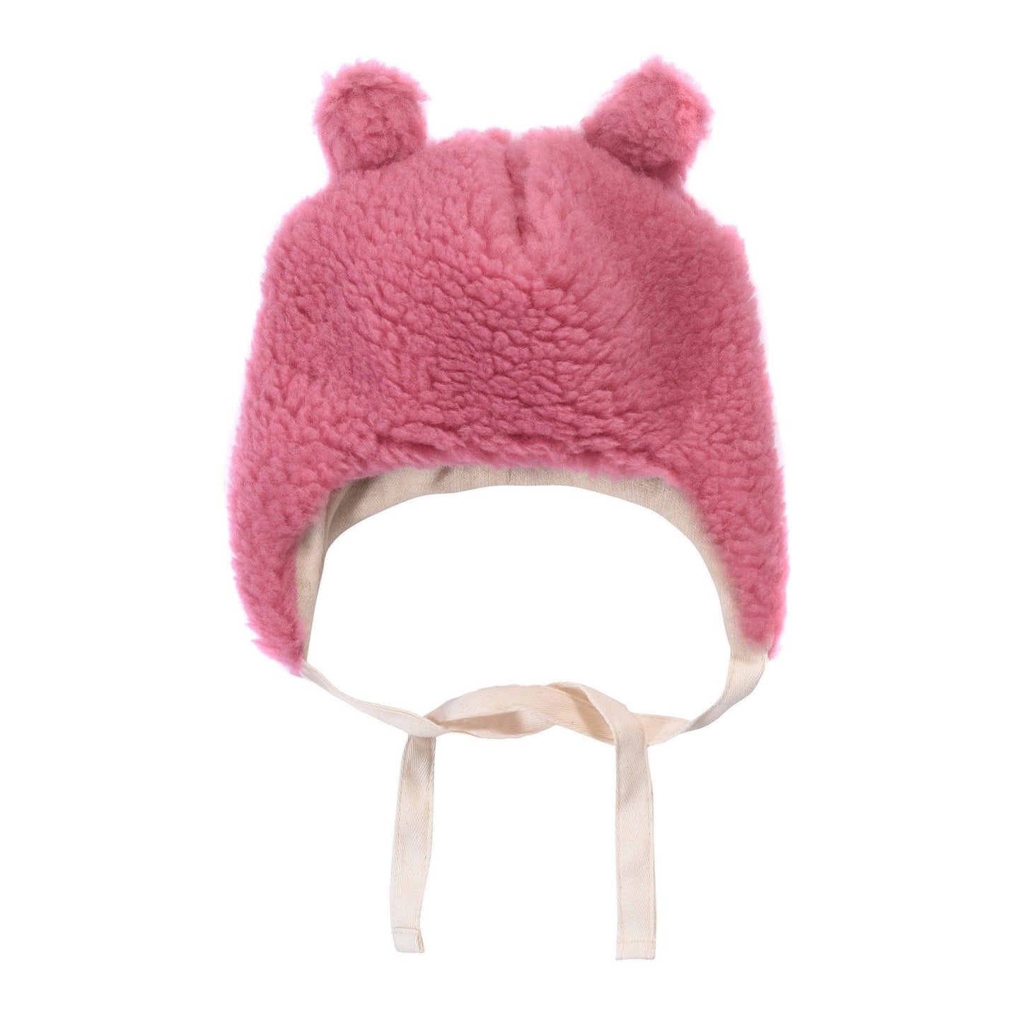 Pink Bear Woolen Baby Hat - MellowConceptStore