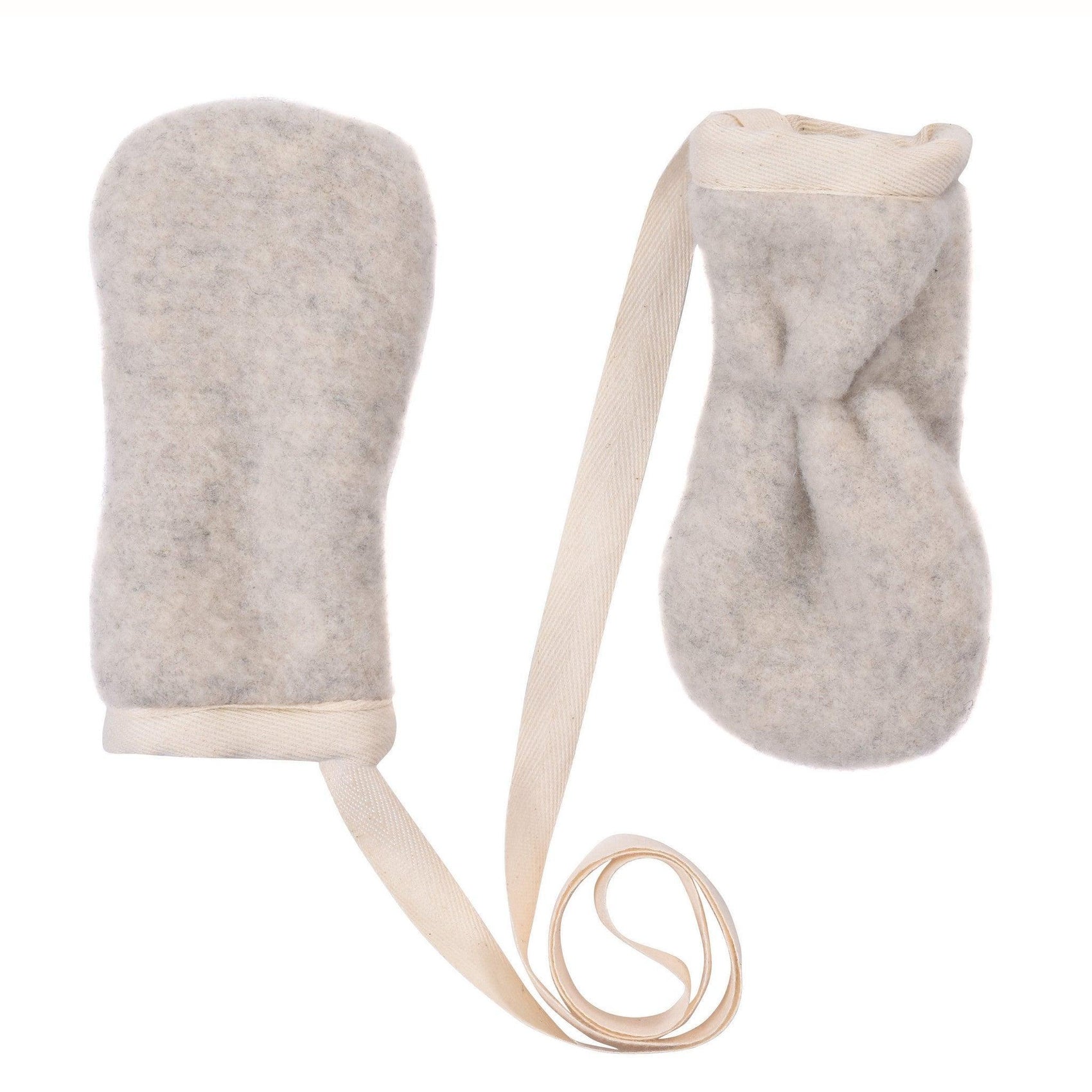 Grey Polar Bear Woolen Baby Gloves - MellowConceptStore