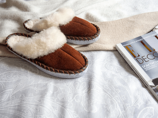 Adult Natural Brown Sheepskin Mules