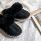 Adult Natural Black Sheepskin Mules  