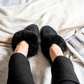 Adult Natural Black Sheepskin Mules  